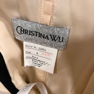 Christina Wu black/champagne cocktail dress